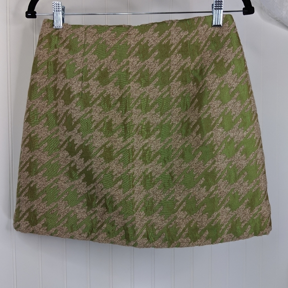LAUREN BAZAAR by Choi Metallic Houndstooth Miniskirt NWT Sz M - Picture 2 of 6